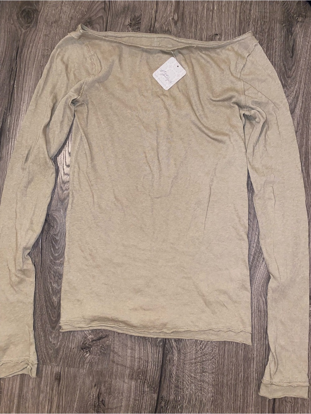We The Free Lightweight Olive Green Long Sleeve Top